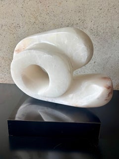 1970s Freeform Modernist Carved Marble Sculpture in the Style of Henry Moore