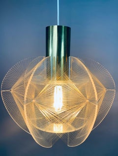 1970s French Nylon and Perspex Sompex Pendant Light Designed by Paul Secon