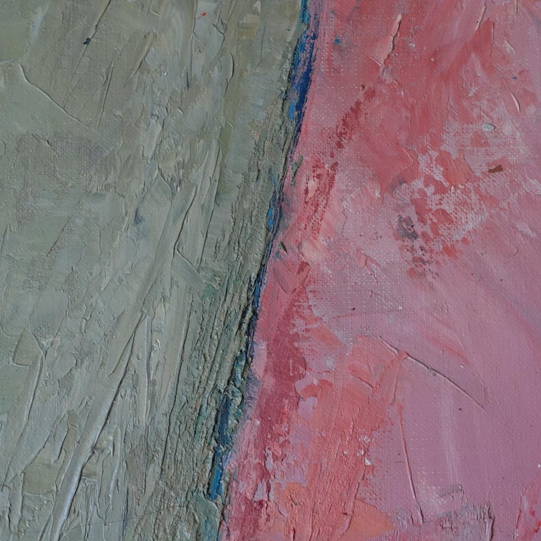 1970s French Abstract Painting Colored Acrylics on Canvas, Signed M ...