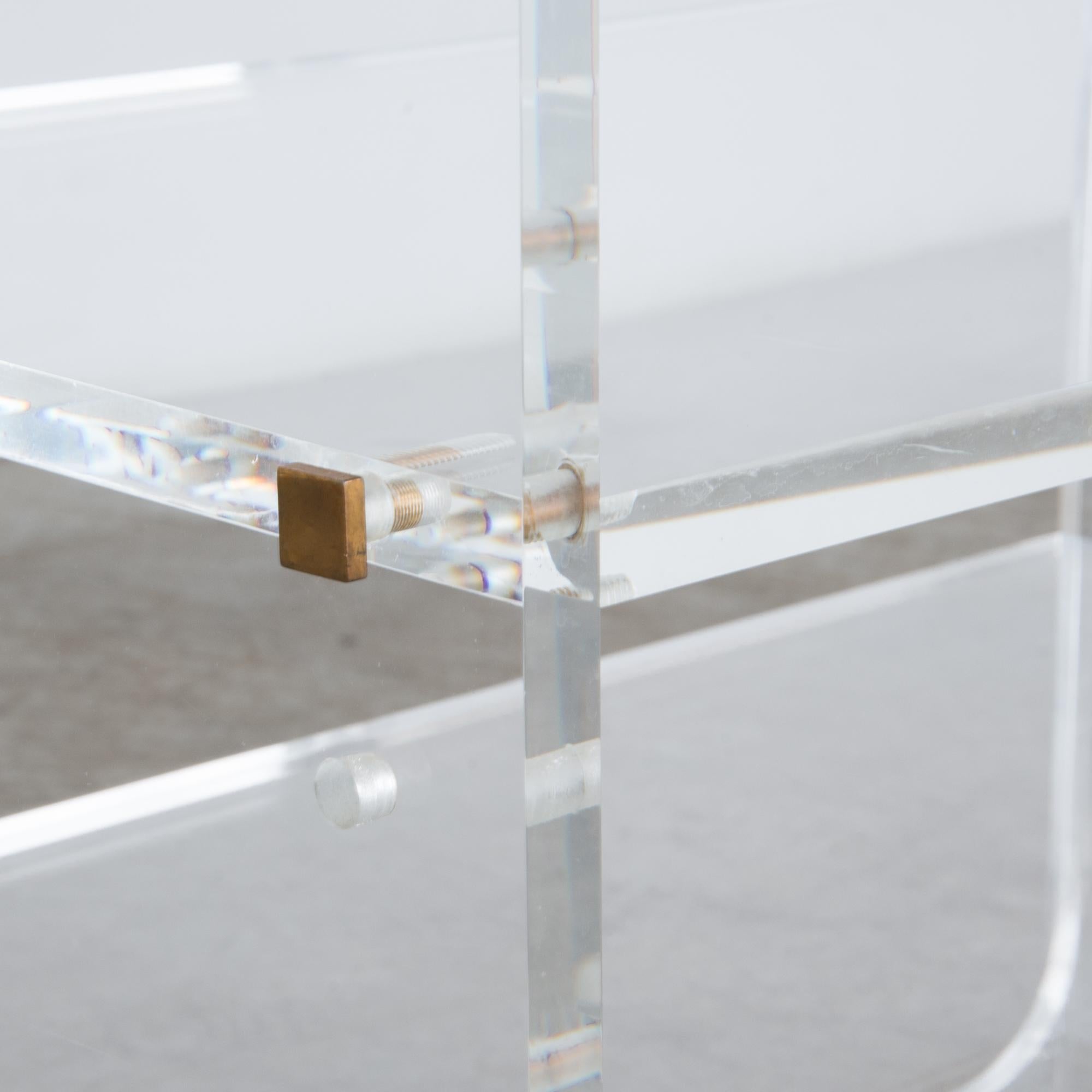 1970s French Acrylic Rolling Cart In Good Condition In High Point, NC