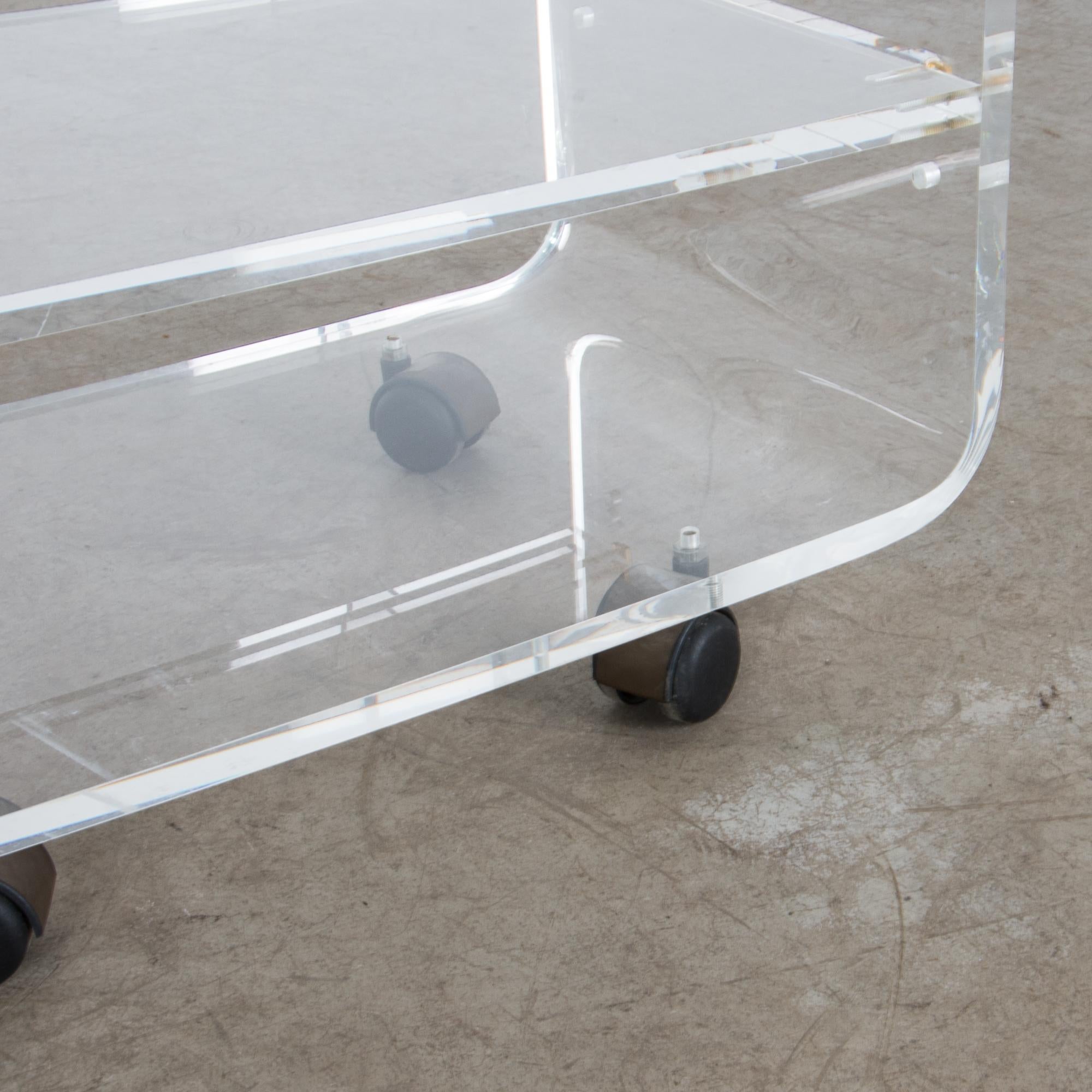 1970s French Acrylic Rolling Cart 1