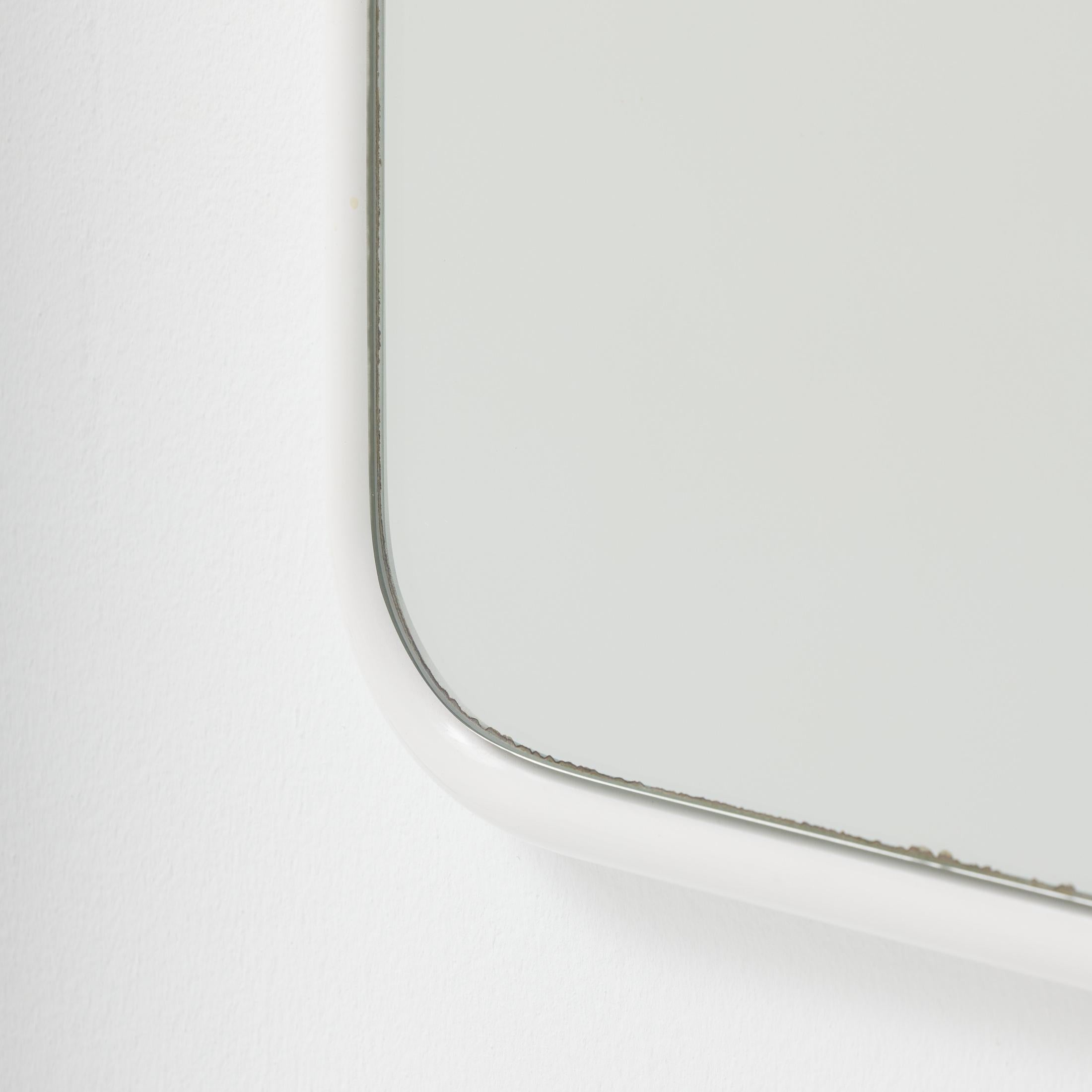 1970s French Arch Mirror with Lacquered White Frame For Sale 1