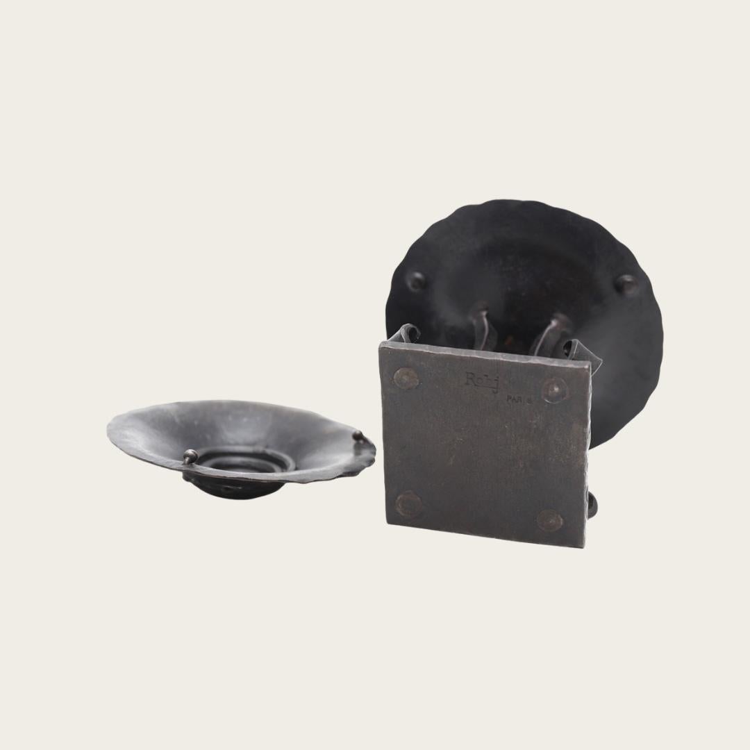 Brûleur d'encens Art déco français en fer et bronze des années 1970 Bon état - En vente à Brooklyn, NY