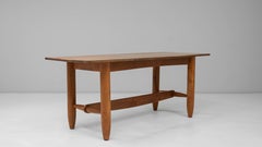 1970s French Art Deco Oak Dining Table