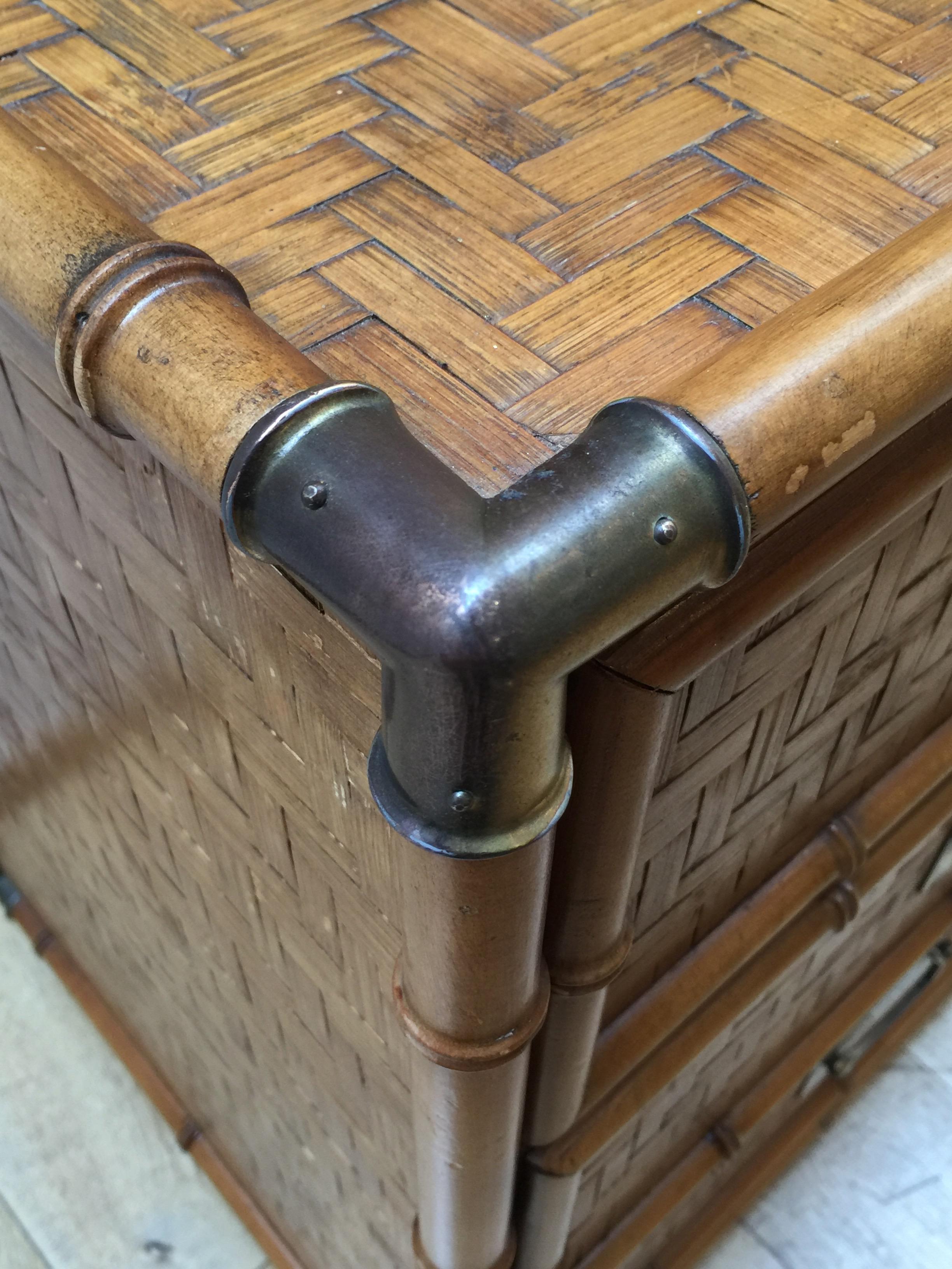 Late 20th Century 1970s French Bamboo Sideboard or Cabinet