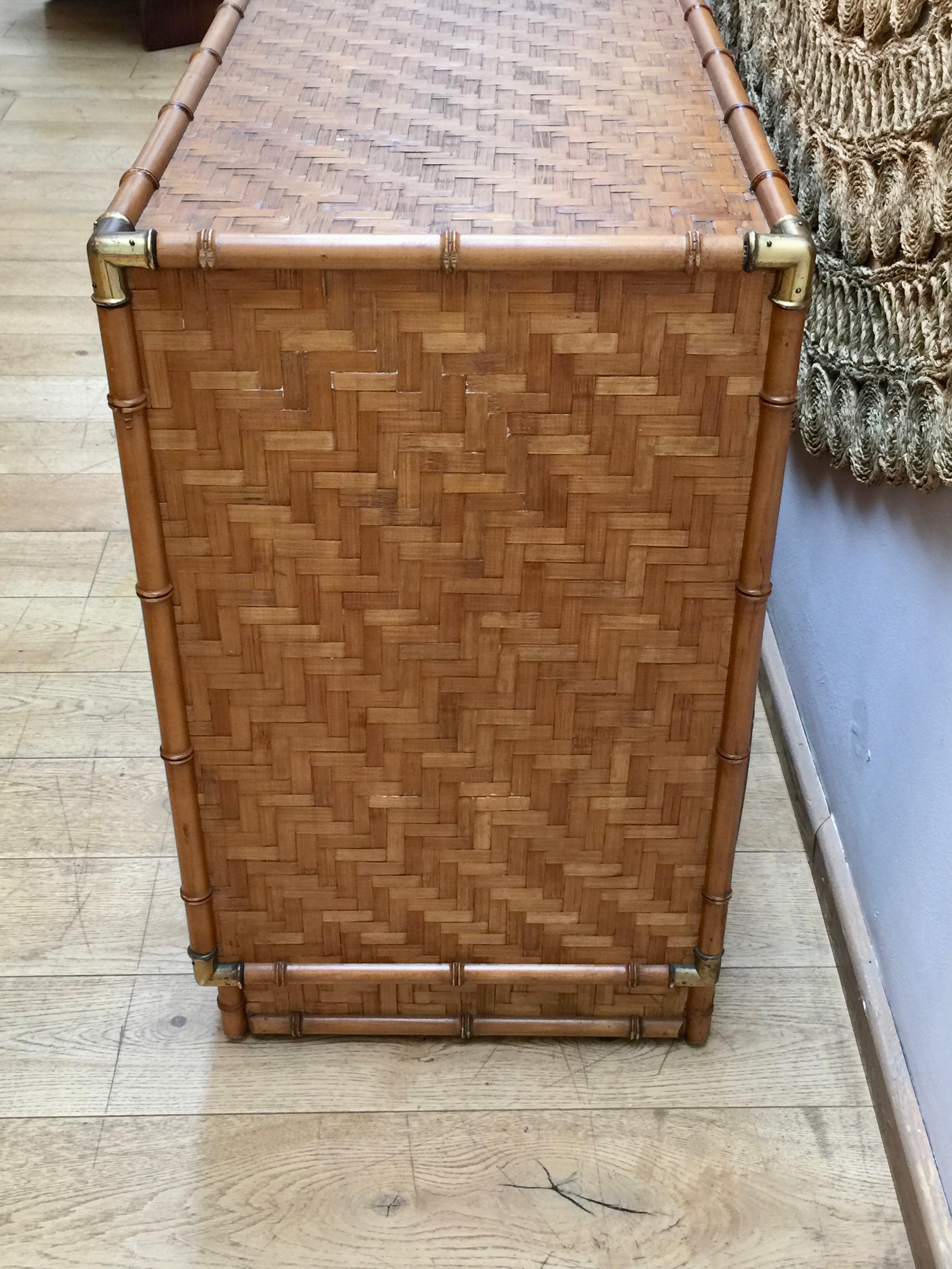 1970s French Bamboo Sideboard or Cabinet 5