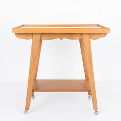 1970s French Bar Cart with Wooden Diamond Inlay
