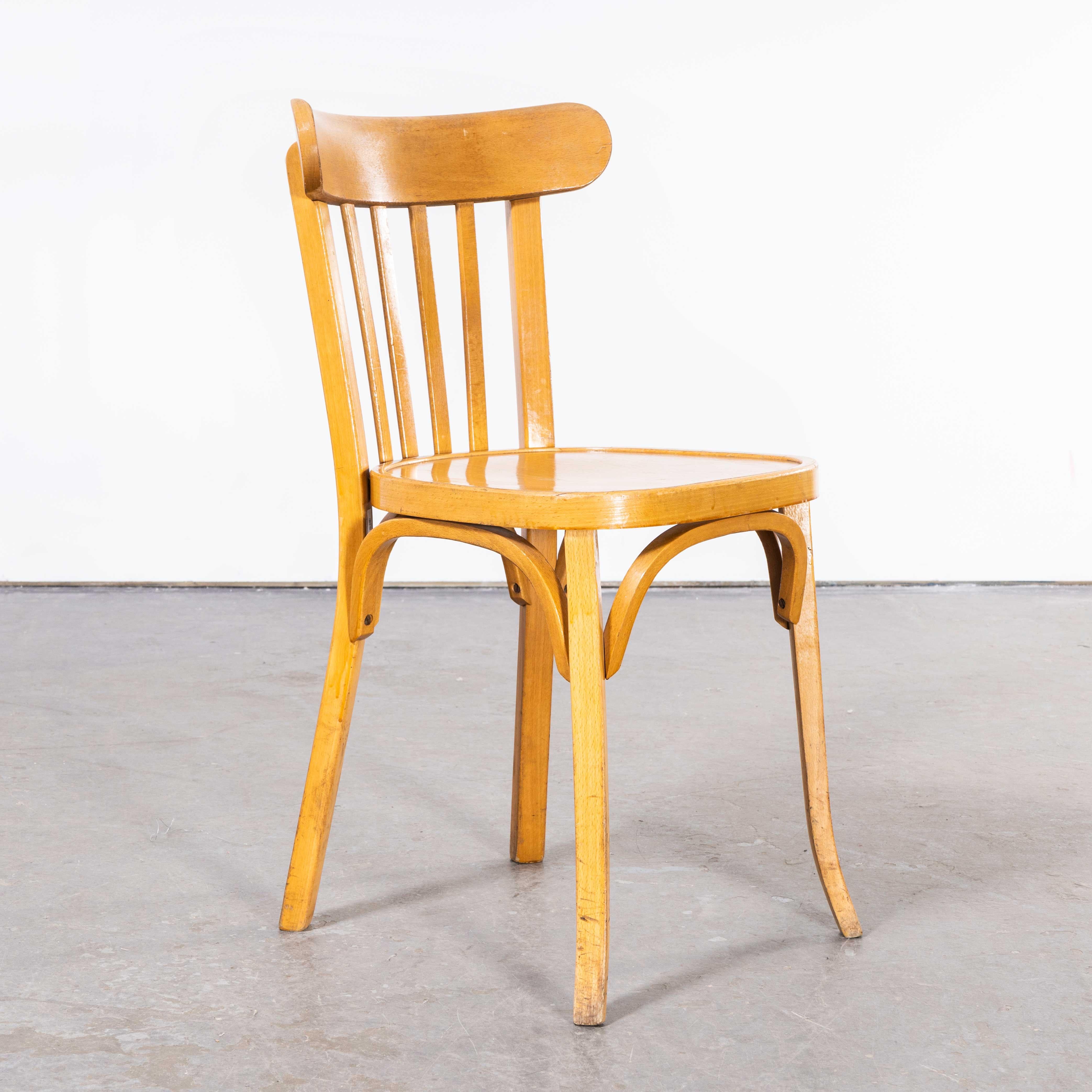 1970's French Baumann Blonde Beech Bentwood Dining Chairs, Set of Four 2