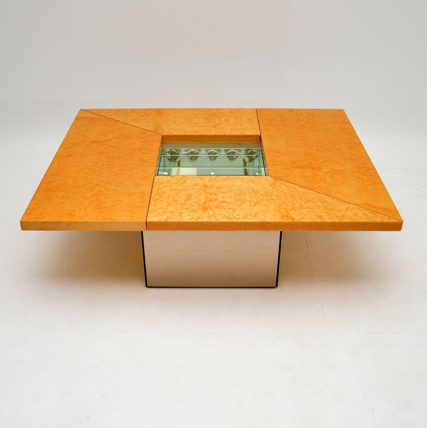1970s French Bird's-Eye Maple Coffee Table by Paul Michel 9