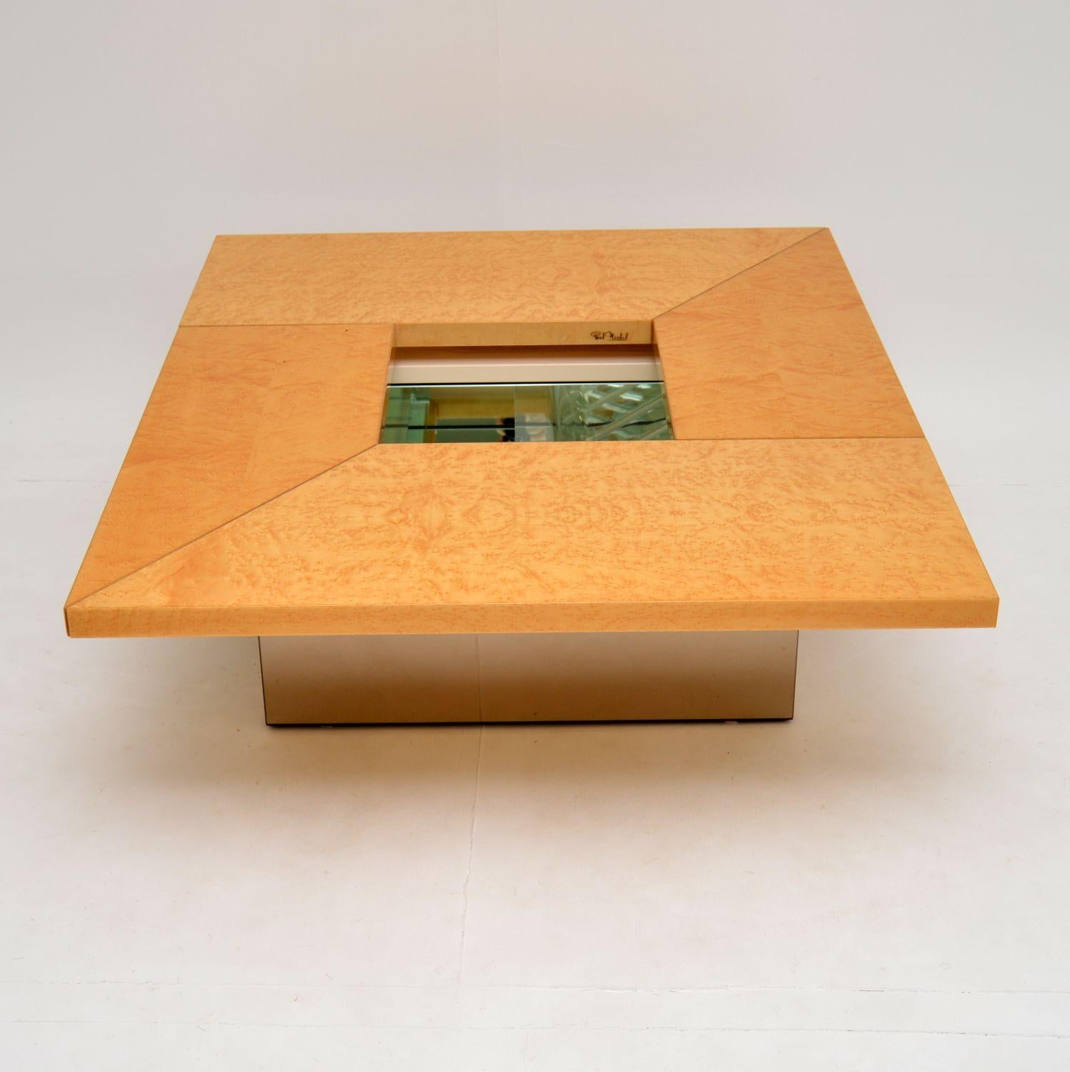 20th Century 1970s French Bird's-Eye Maple Coffee Table by Paul Michel