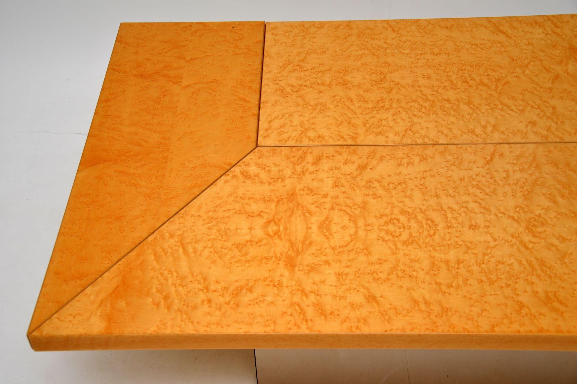 1970s French Bird's-Eye Maple Coffee Table by Paul Michel 3