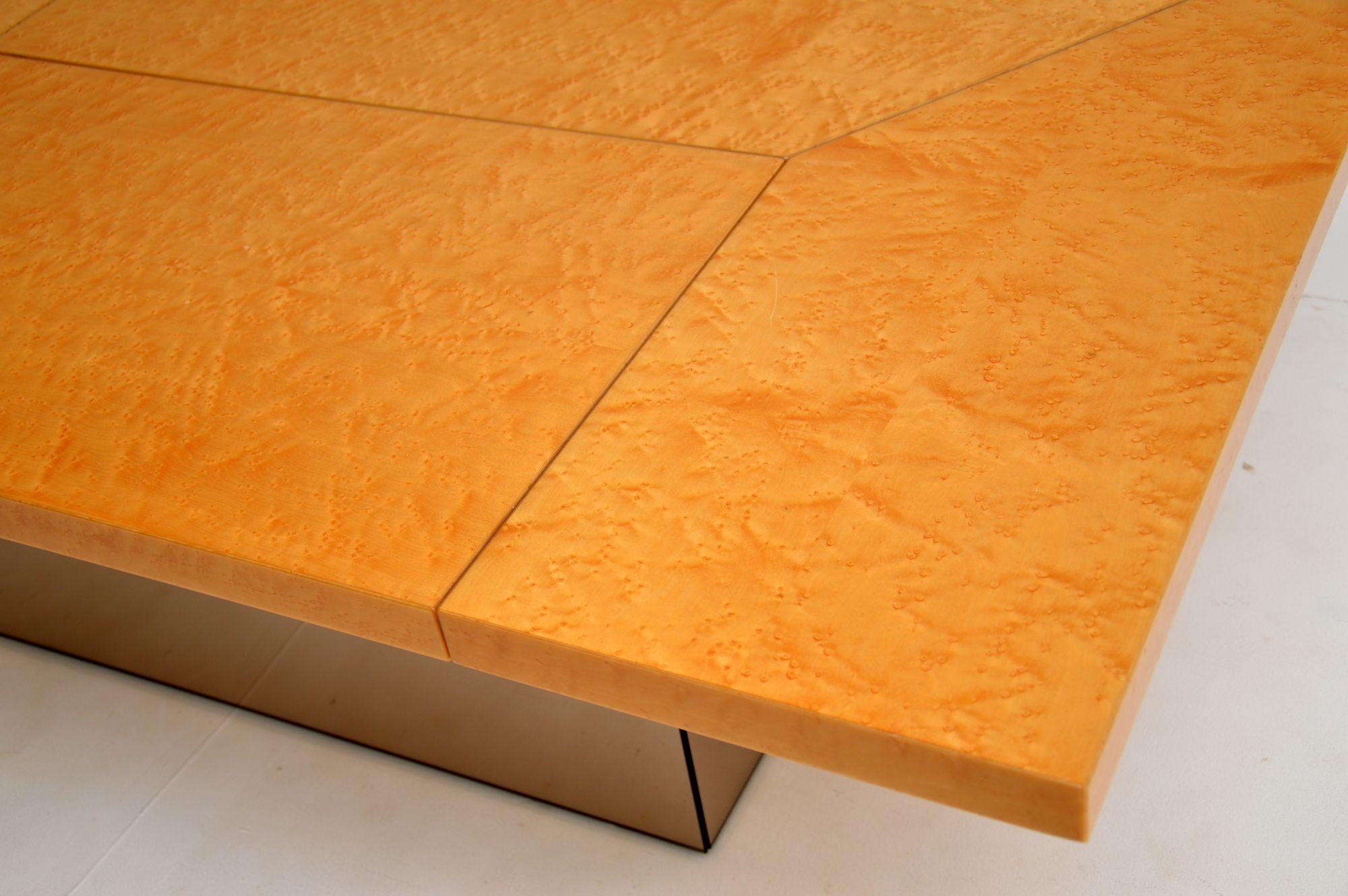 1970s French Bird's-Eye Maple Coffee Table by Paul Michel 4