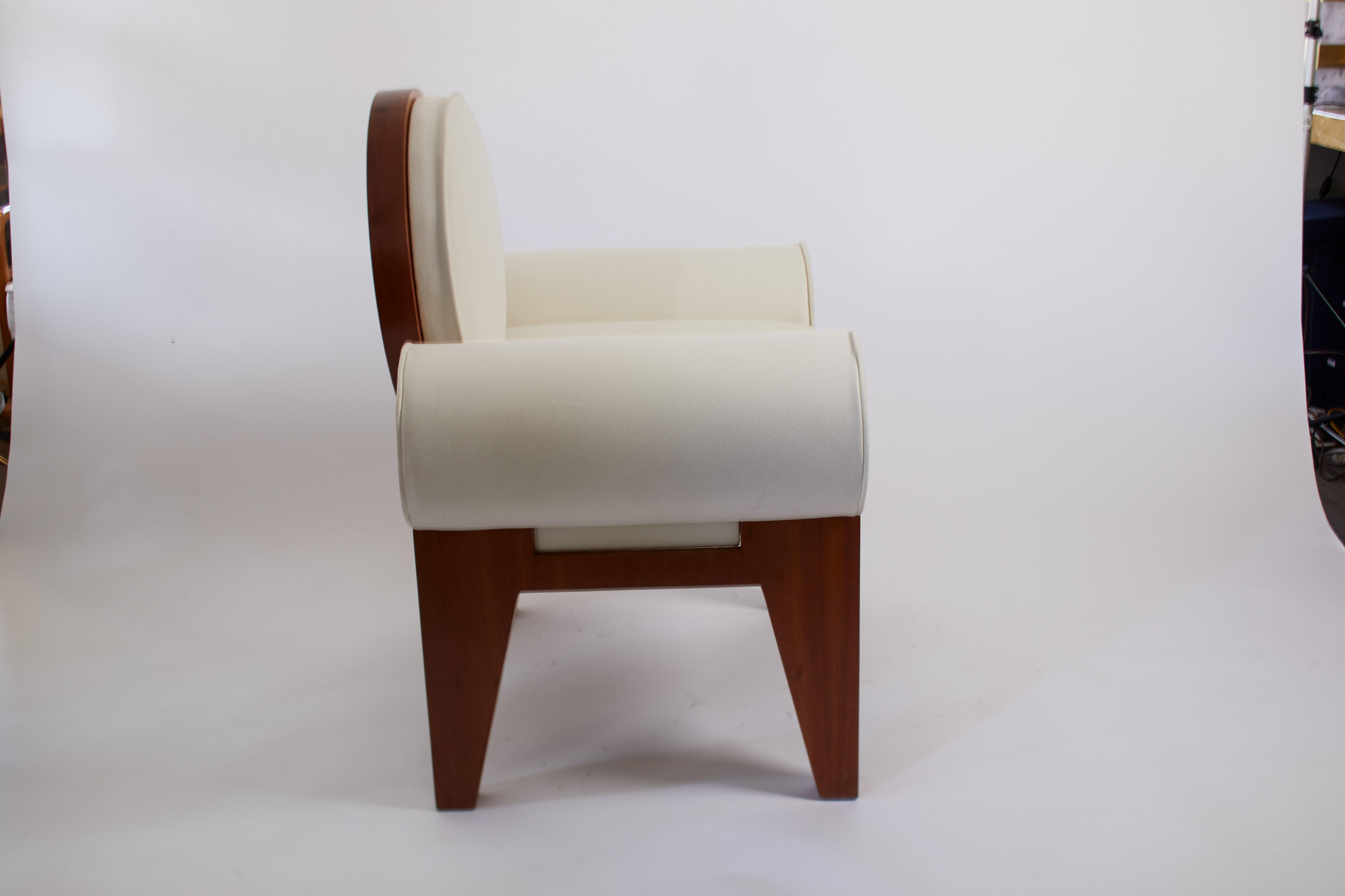 1970's French Pair of Chairs Walnut with Brushed Cotton Upholstery In Excellent Condition In Aspen, CO