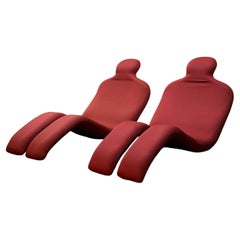 1970s French Bouloum Chaise Lounge Chairs by Olivier Mourgue for Airborne
