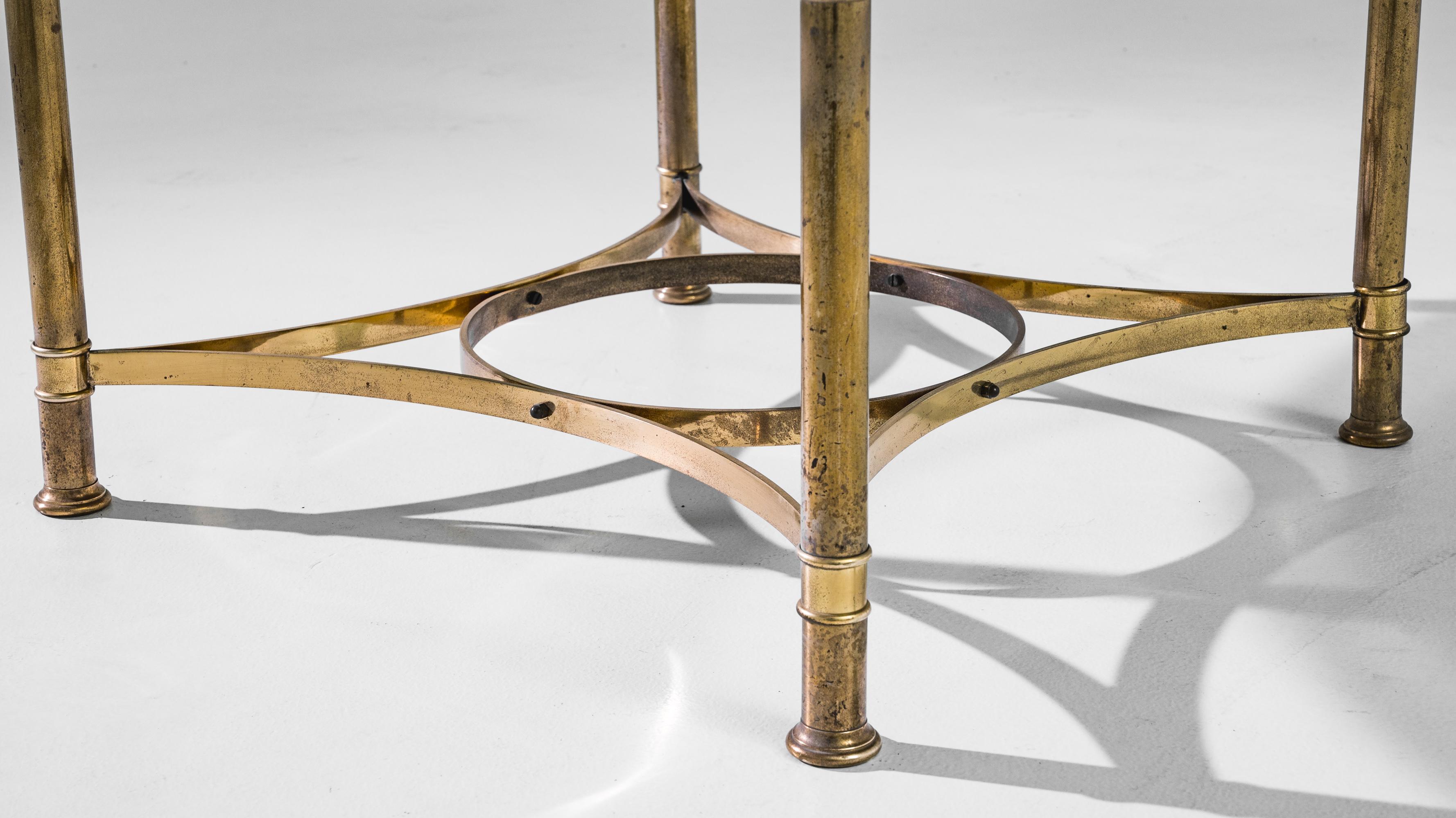 1970s French Brass Coffee Table with Glass Top 2