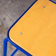 1970's French Bright Blue Laboratory Stools - Quantity Available