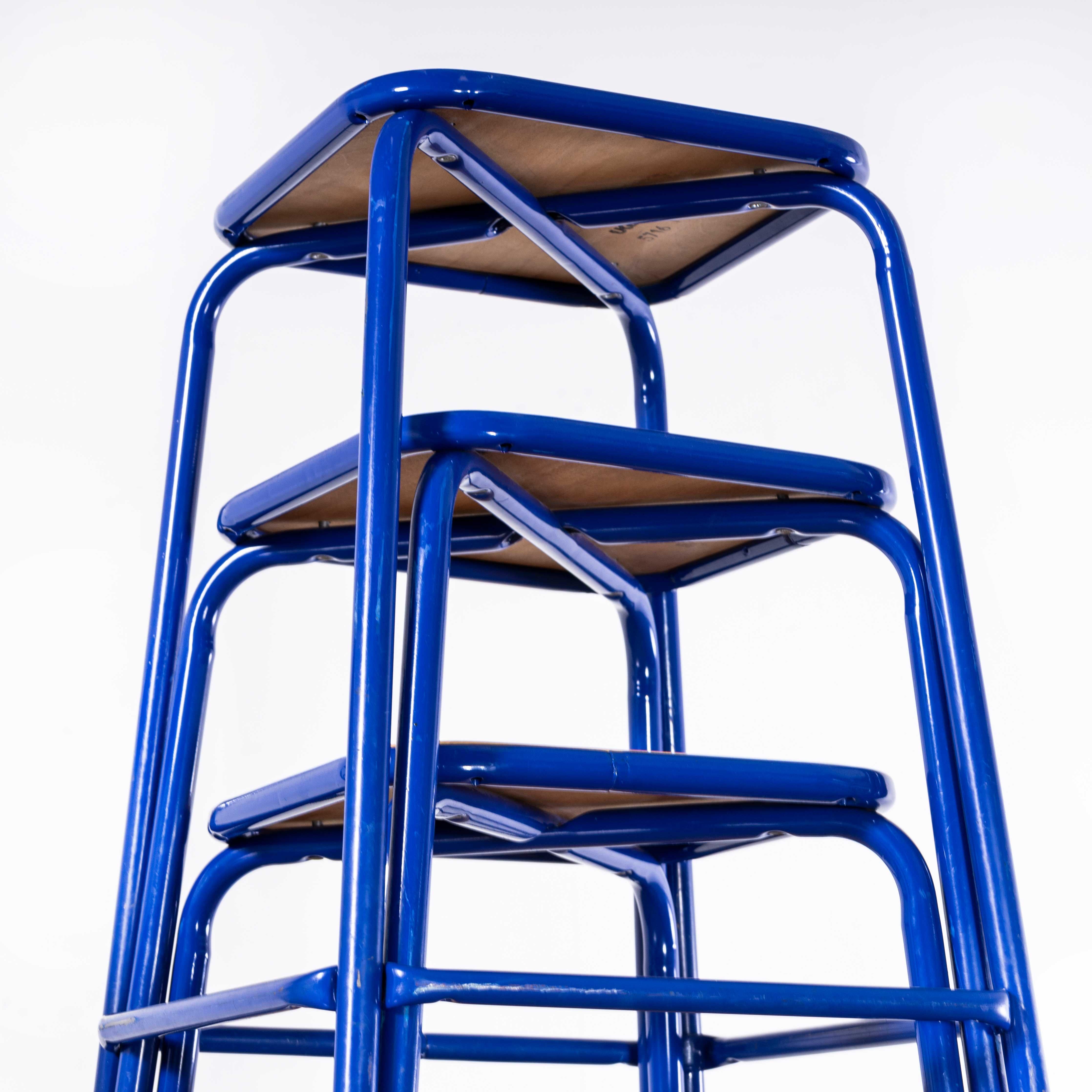 Late 20th Century 1970's French Bright Blue Laboratory Stools - Quantity Available For Sale