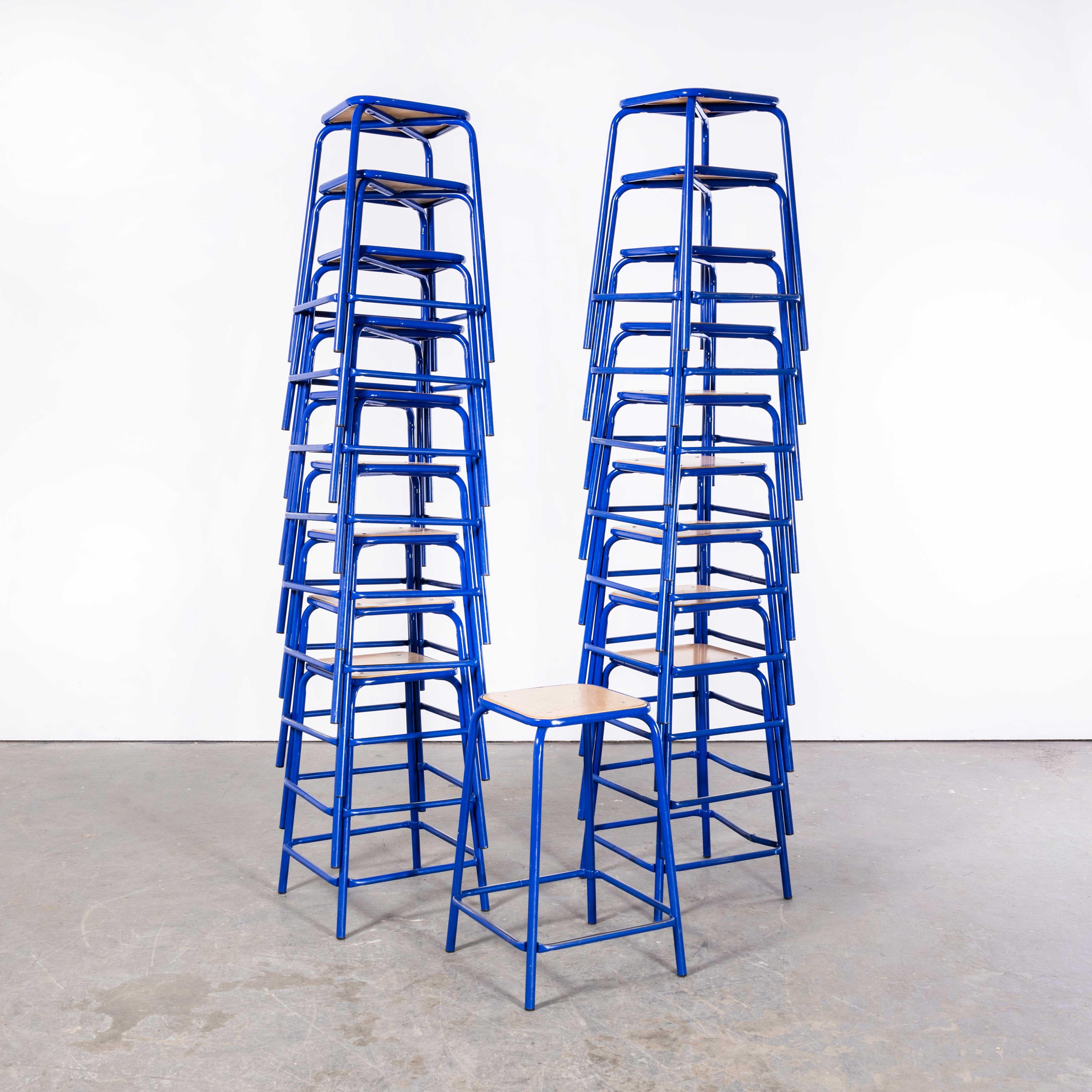 1970's French Bright Blue Laboratory Stools - Quantity Available For Sale 3