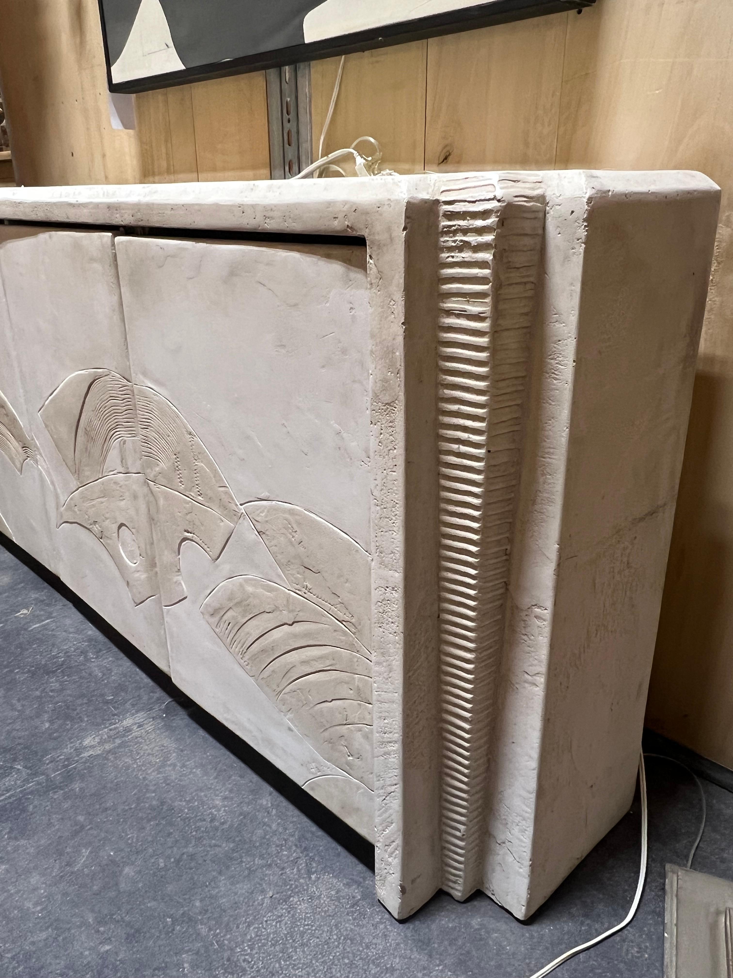 Late 20th Century 1970’s French Brutalist Plaster Sideboard
