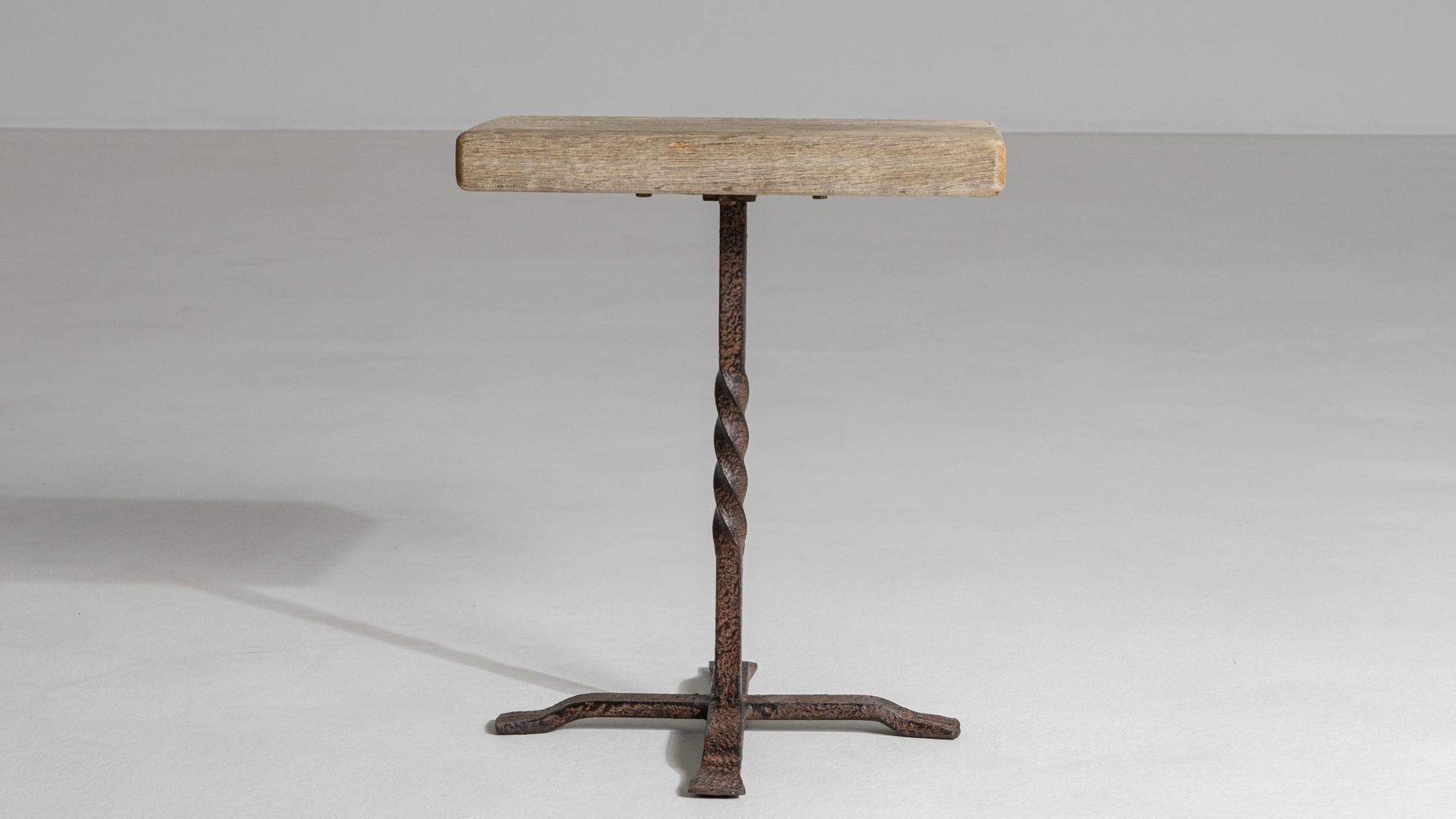 1970s French Brutalist Side Table For Sale 1