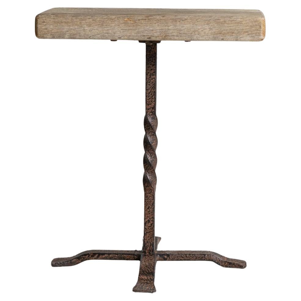 1970s French Brutalist Side Table For Sale