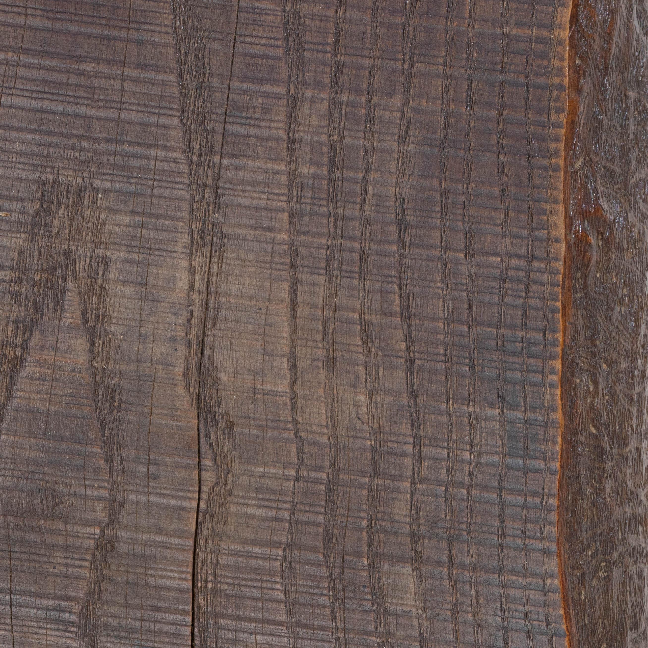 1970s French Brutalist Wooden Stool For Sale 4