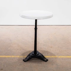 1970’s French Cast Base Café Bistro Table With White Top
