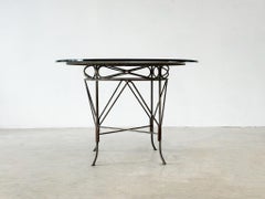 1970's French cast iron outdoor or garden dining table