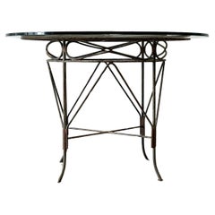 1970's French cast iron outdoor or garden dining table