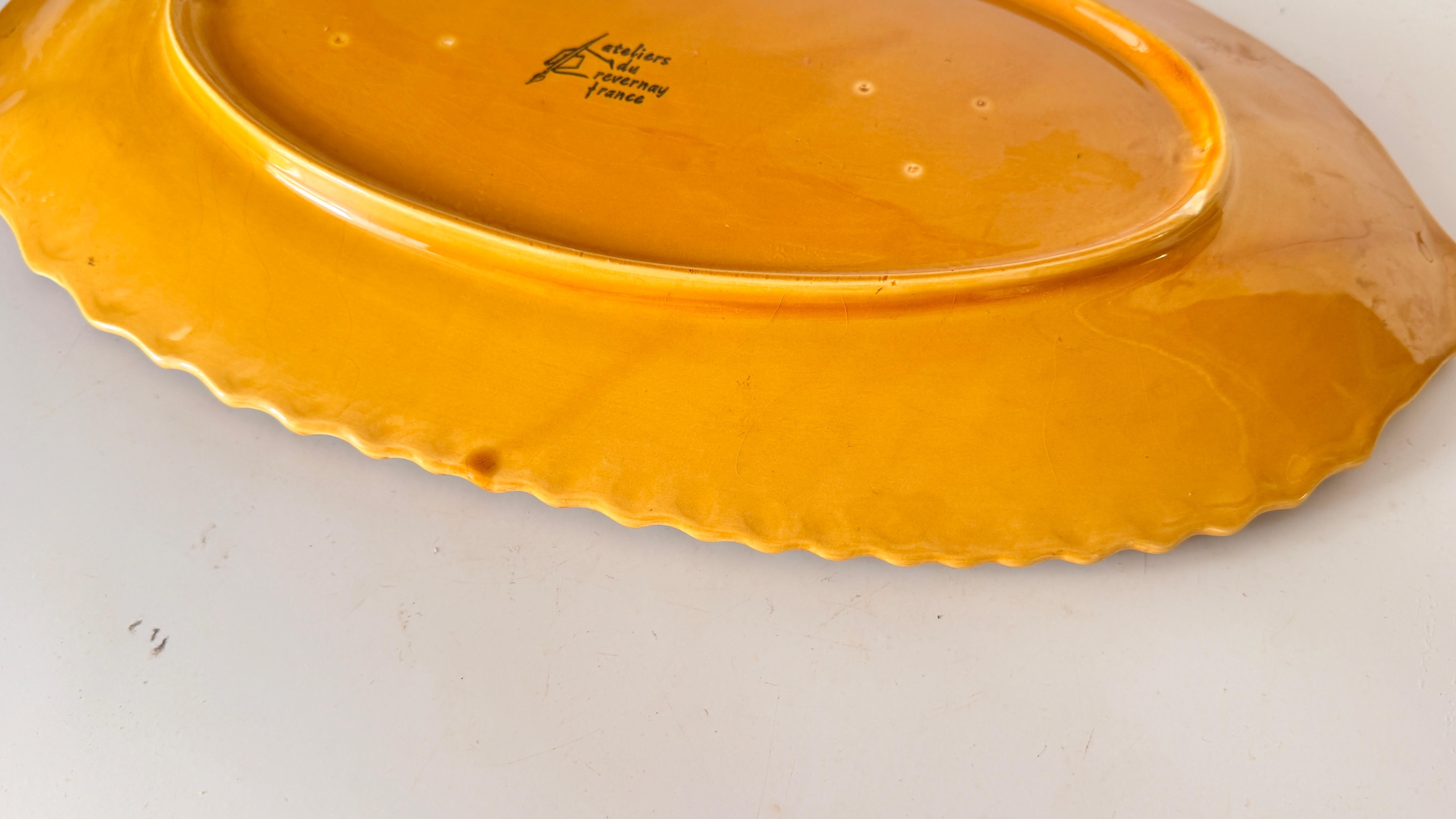 Coupelle décorative en céramique française des années 1970 -Jaune et marron glacé Design du milieu du siècle en vente 4