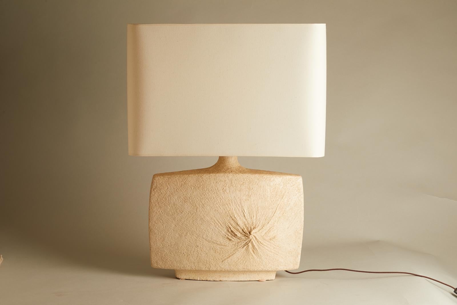 1970s French ceramic table lamp from Vallauris with swirl detail.