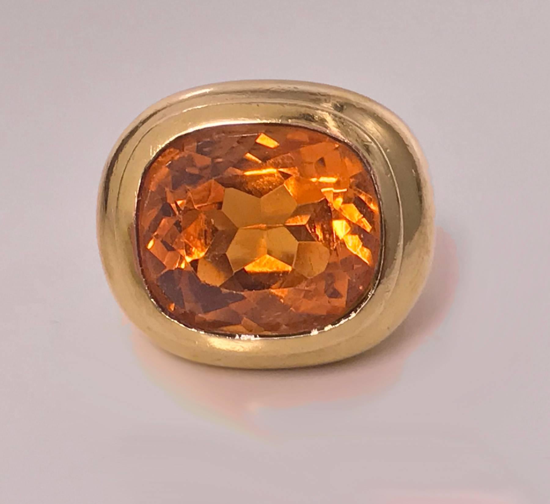 1970s French Citrine Ring In Good Condition In Toronto, ON