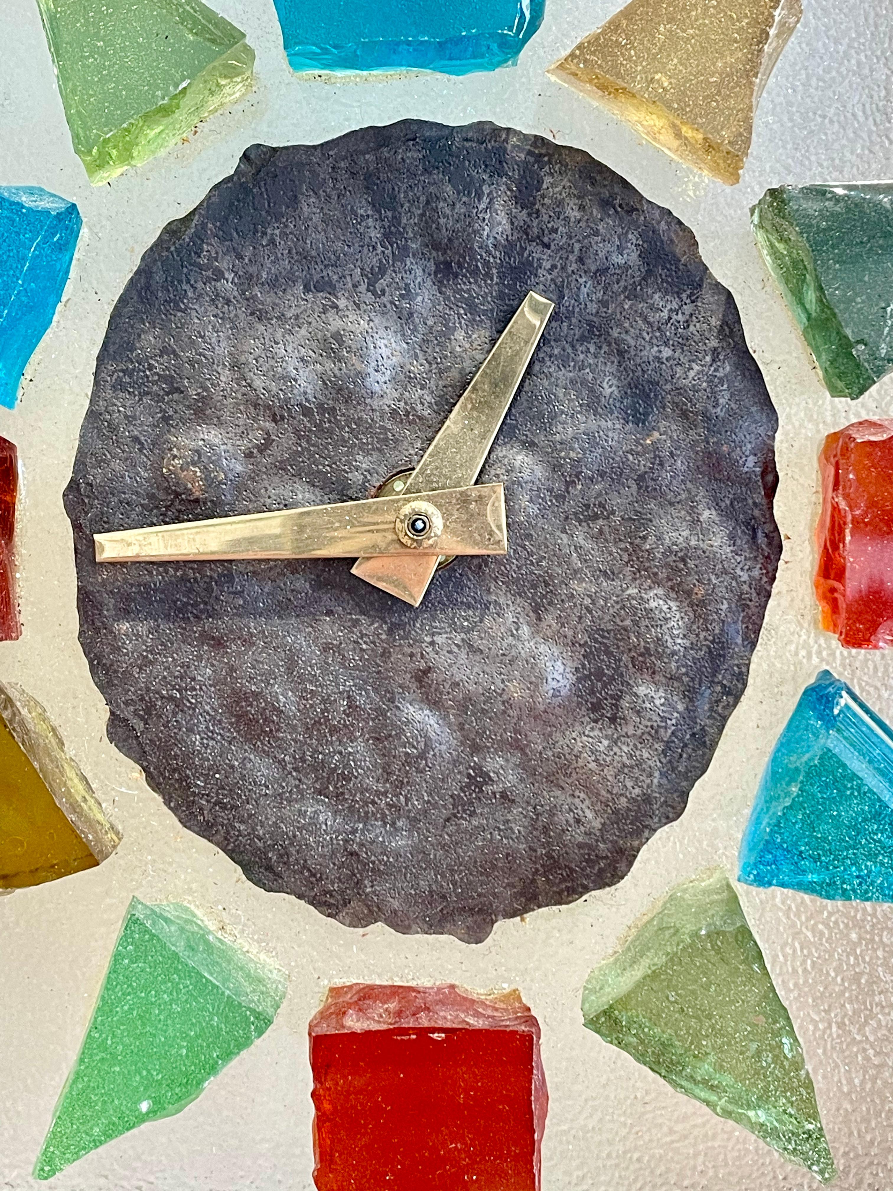 1970s French Clock with Saint-Gobain glass numerals 27cm h 20cm w 9cm deep £980 In Good Condition For Sale In Oxford, GB