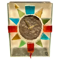 1970s French Clock with Saint-Gobain glass numerals 27cm h 20cm w 9cm deep £980
