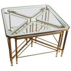 1970s French Cocktail Table by Maison Jansen with Four Smaller Tables