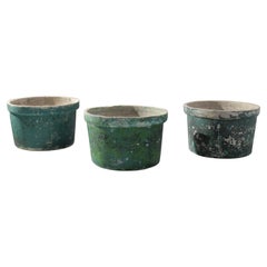 1970s French Concrete Planters, Set of Three