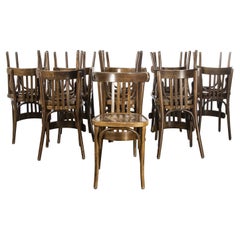 1970
s French Dark Oak Bentwood Dining Chairs, Various Quantities Available