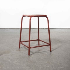 1970's French Dark Red Laboratory Stools, Various Quantities Available