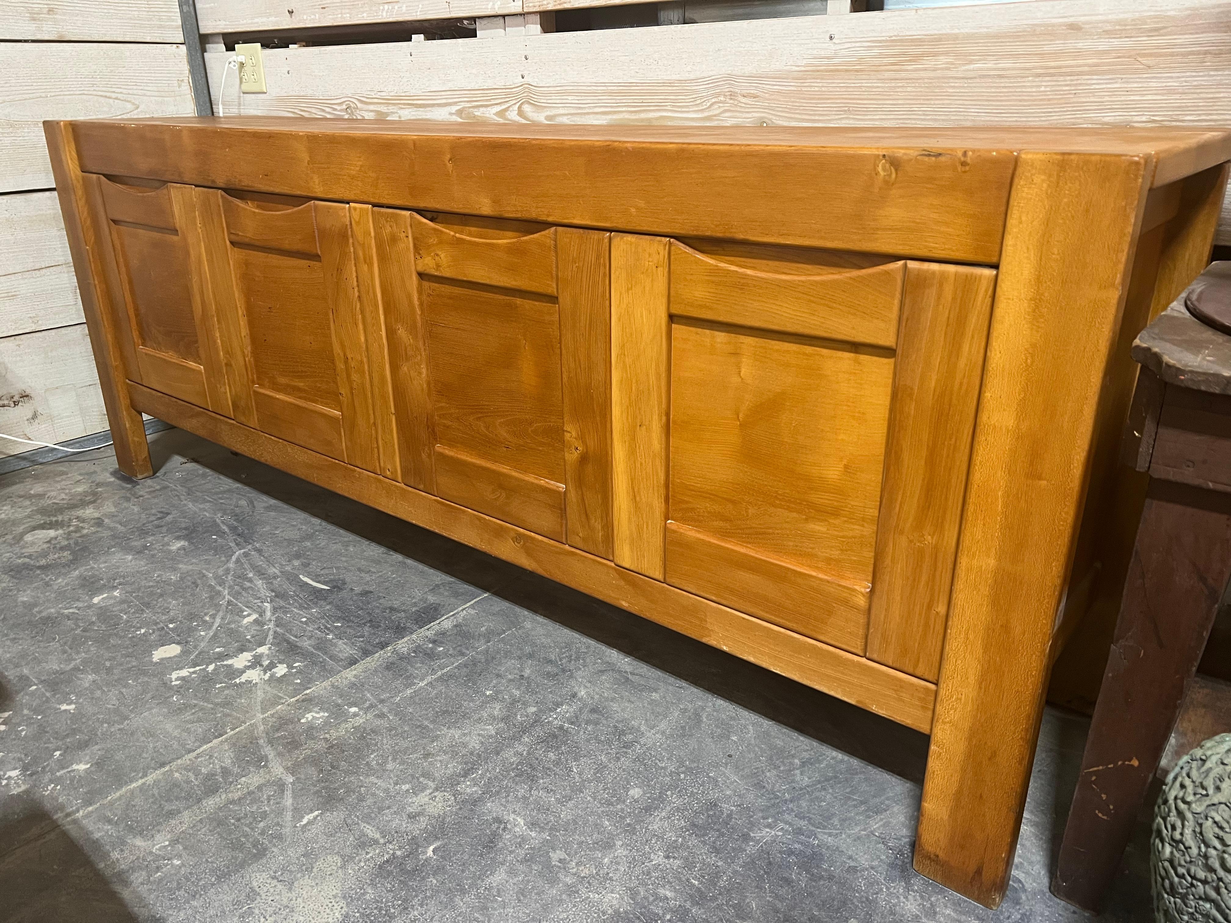 Post-Modern 1970’s French Elm Sideboard by Maison Regain