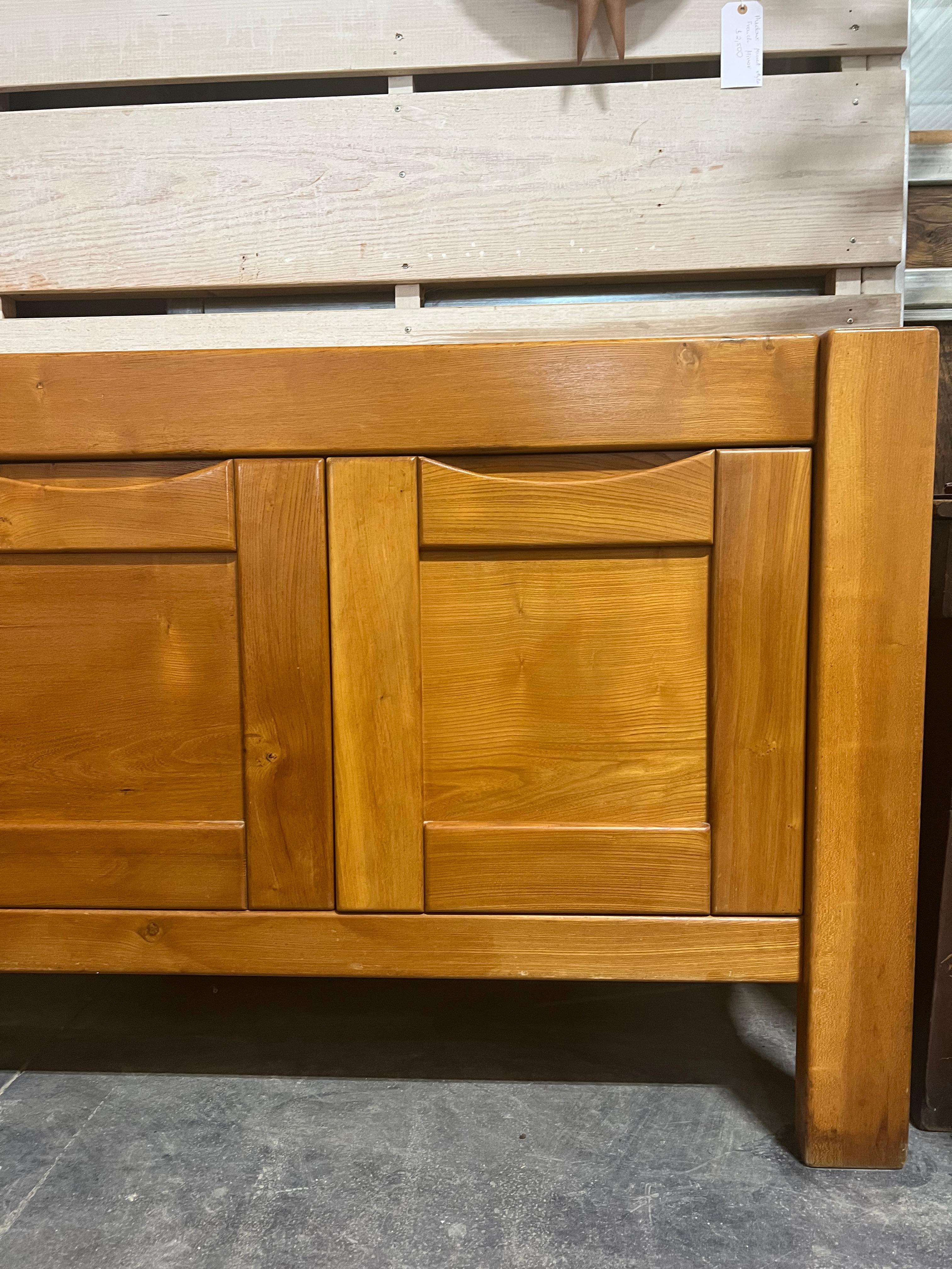 1970’s French Elm Sideboard by Maison Regain In Good Condition In Chicago, IL