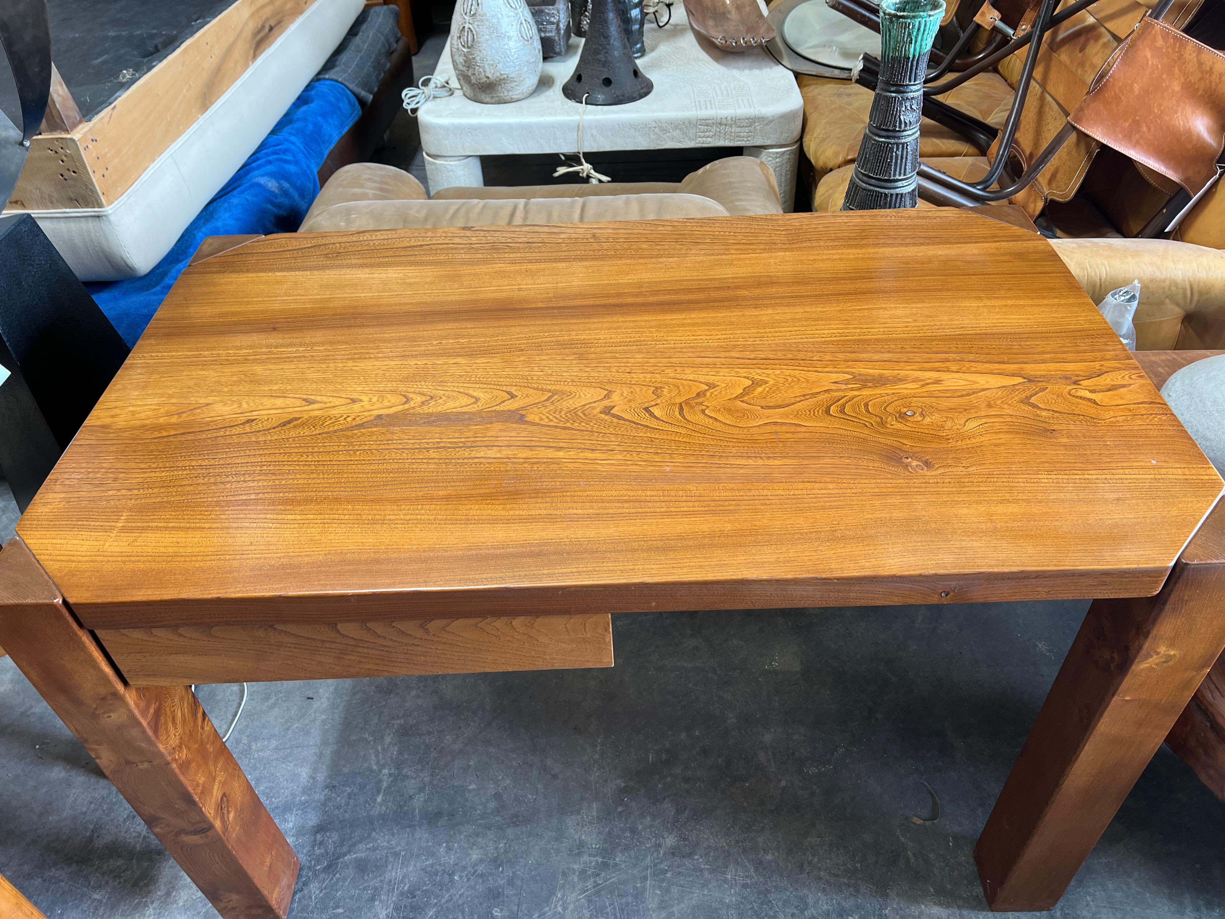 1970’s French Elm Writing Desk For Sale 2