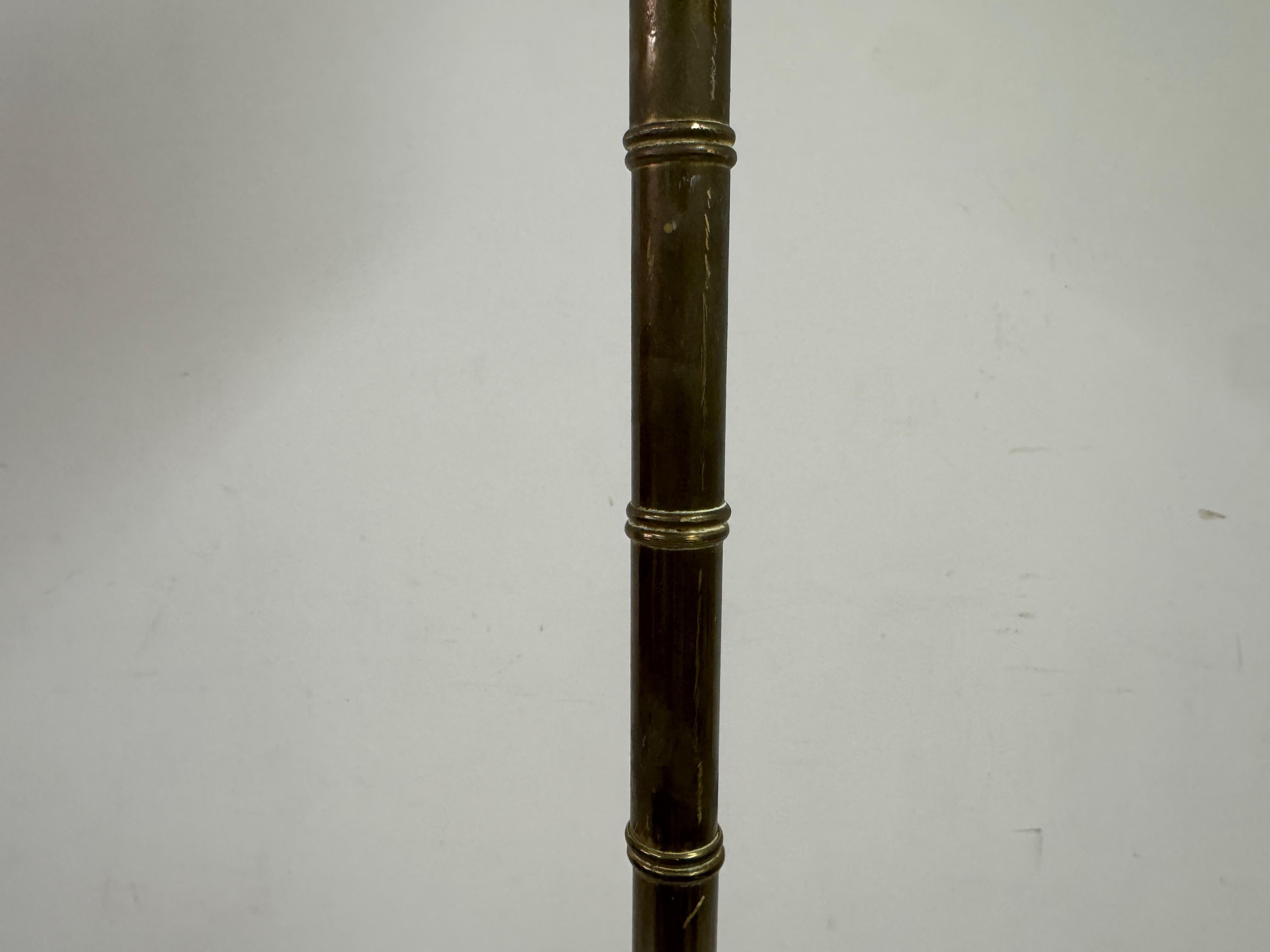 1970s French Faux Bamboo Floor Lamp in Brass For Sale 5
