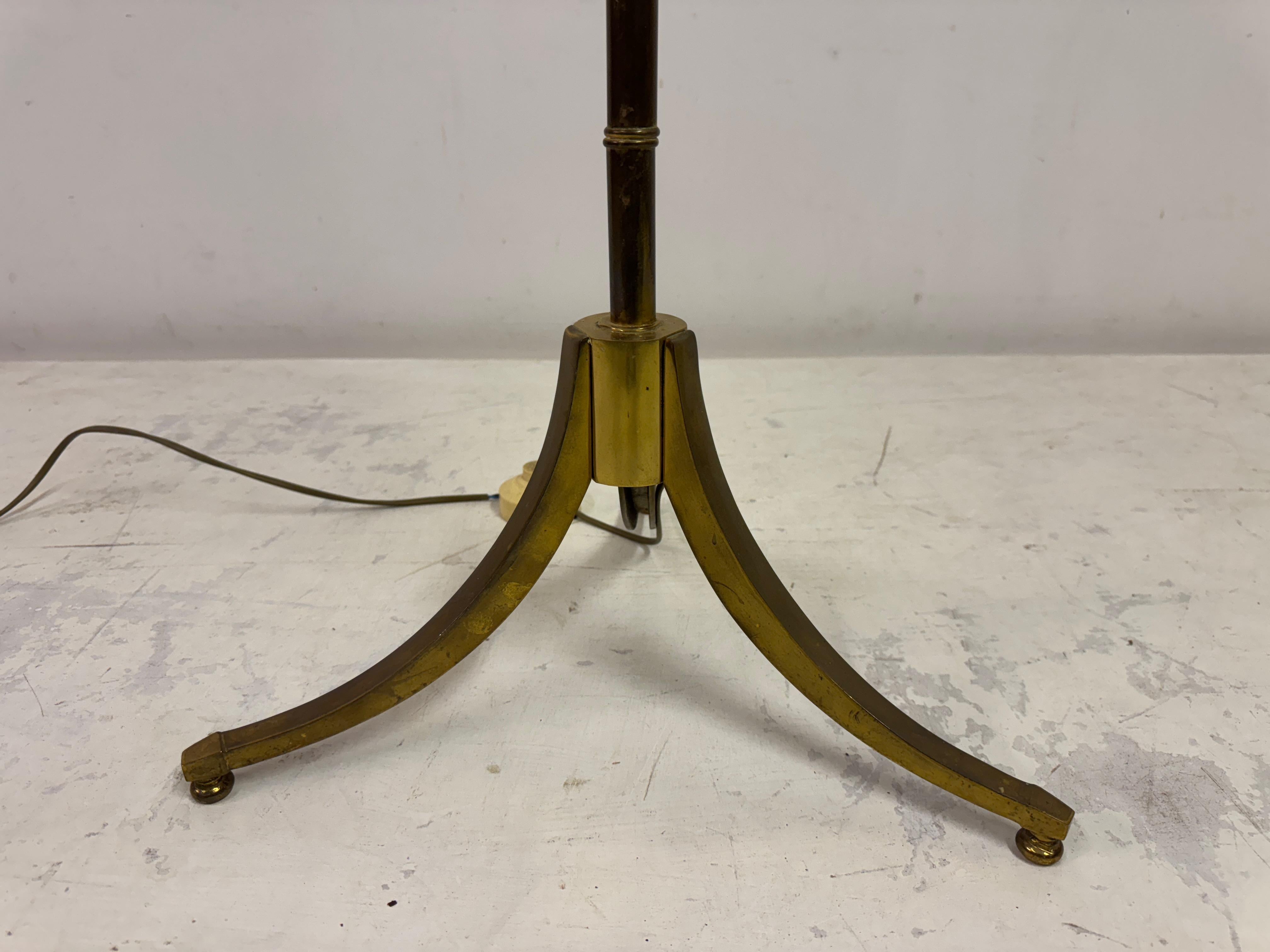1970s French Faux Bamboo Floor Lamp in Brass For Sale 3