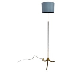 1970s French Faux Bamboo Floor Lamp in Brass