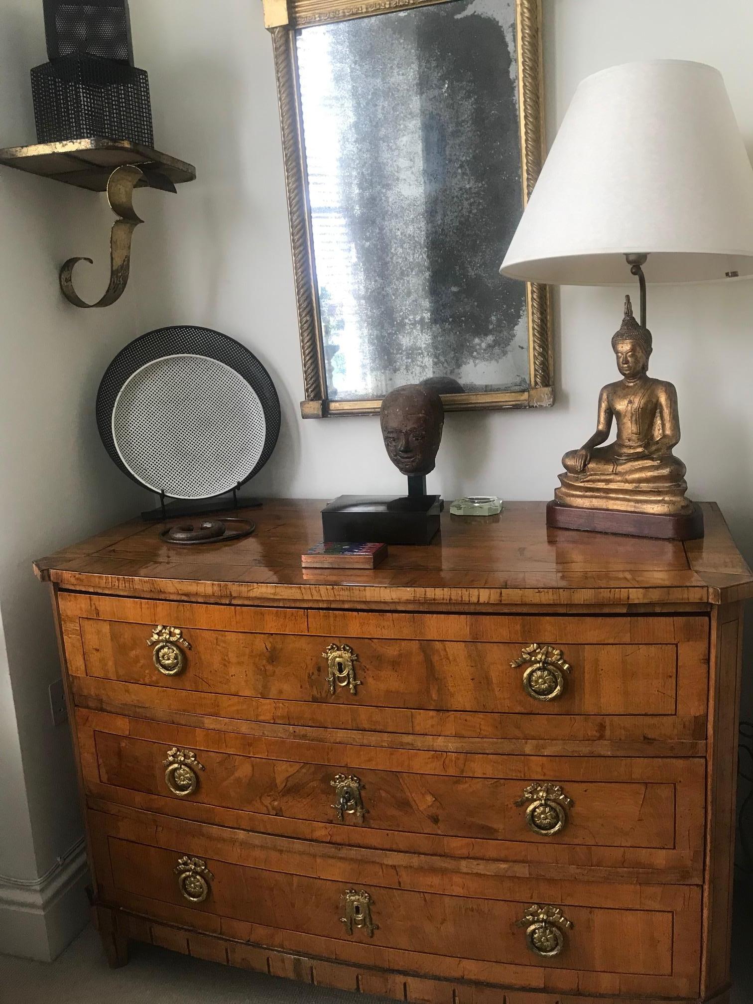 1970s French Gilded Metal Buddha Lamp For Sale 1