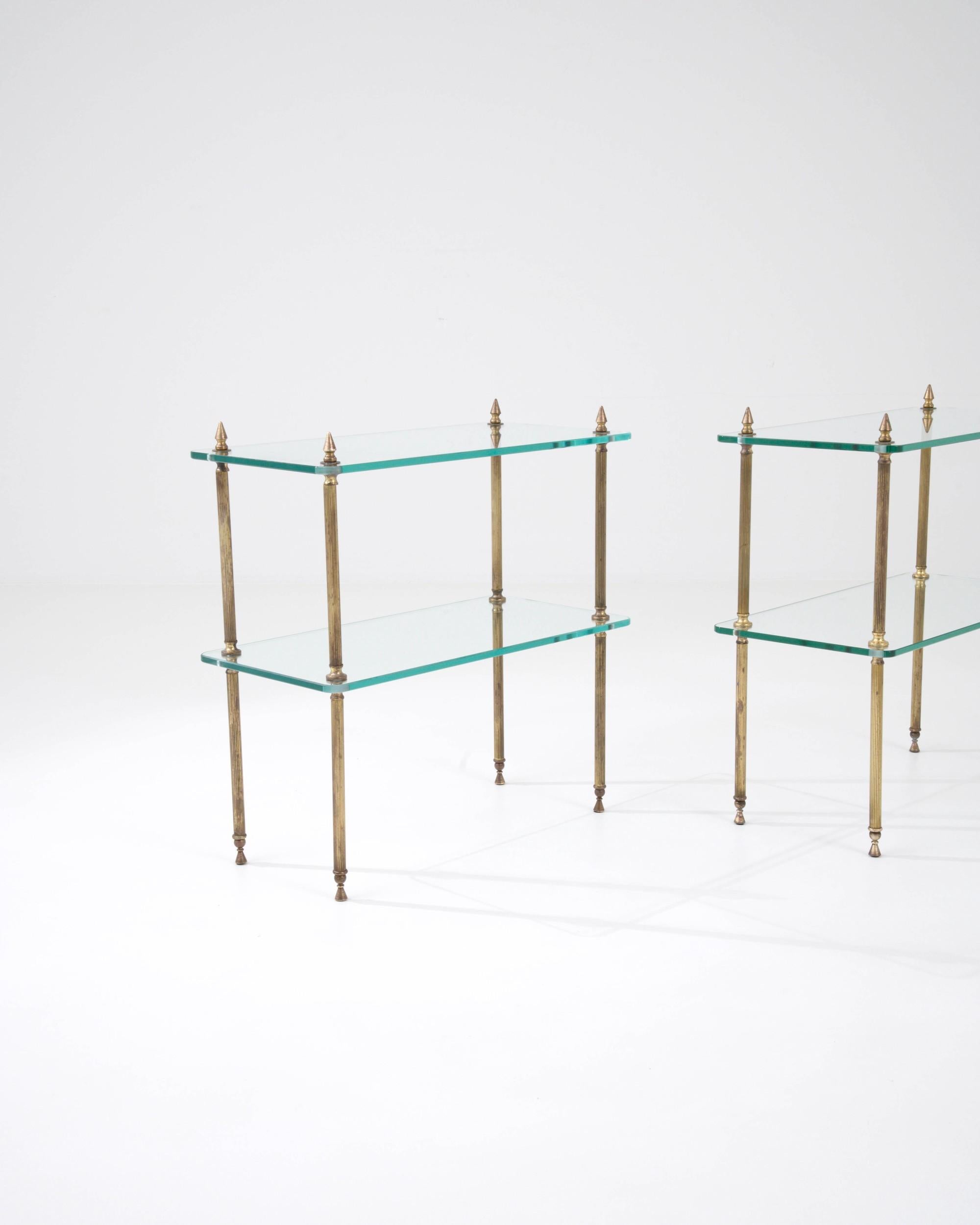 1970s French Glass Side Tables, A Pair For Sale 3