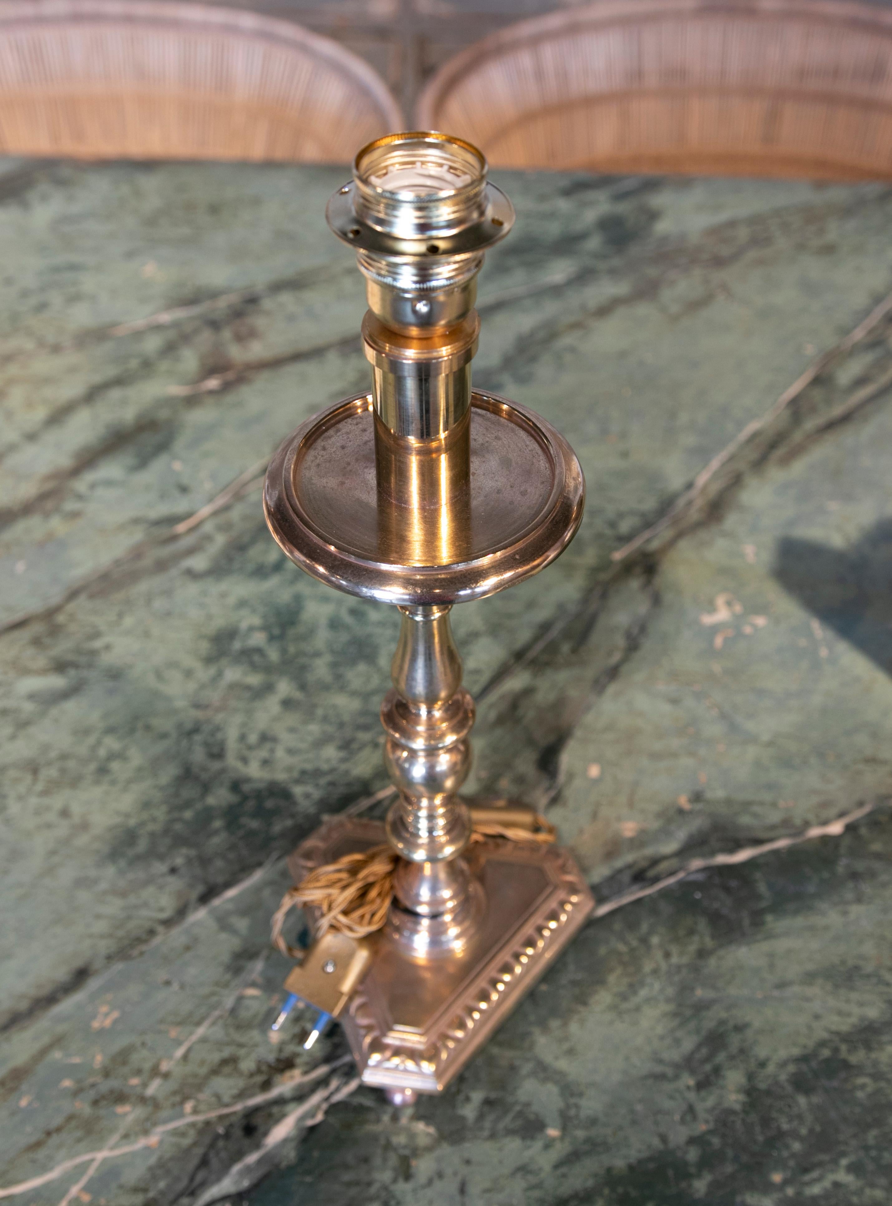 1970s French Golden Metal Table Lamp For Sale 8