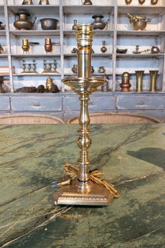 1970s French Golden Metal Table Lamp