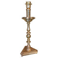 1970s French Golden Metal Table Lamp
