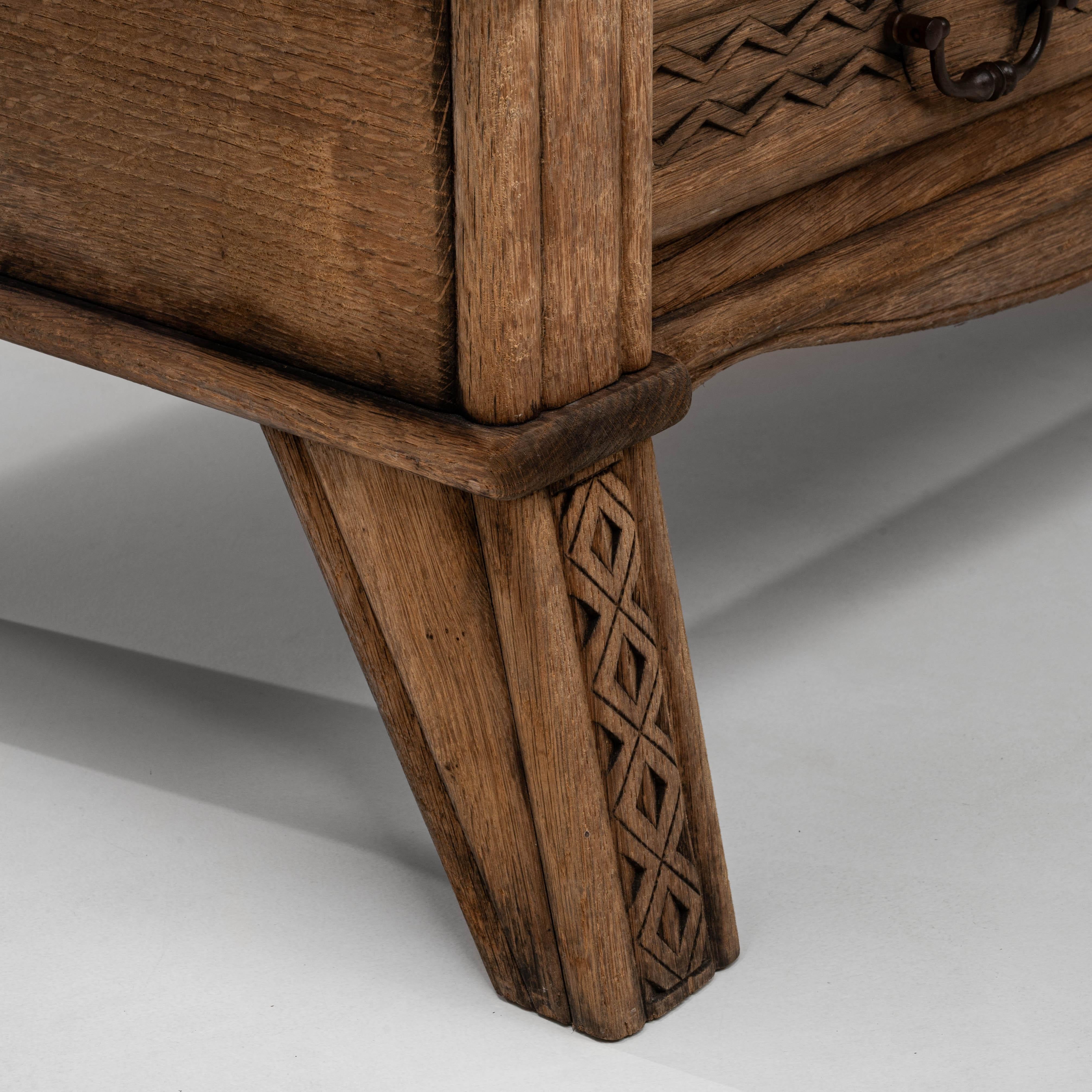 1970s French Gothic Revival Carved Oak Sideboard For Sale 9